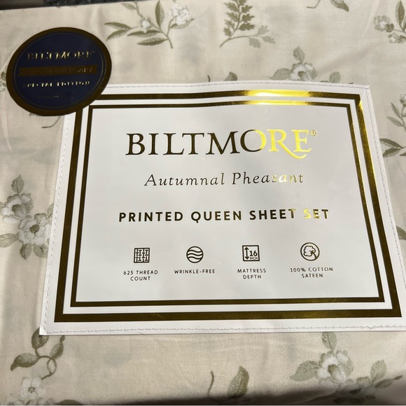 Biltmore Autumnal Pheasant Queen Sheet Set - Picture 2 of 4